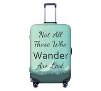 VOSERY Travel Luggage Cover - Not All Those Who Wander Are Lost1 Washable Suitcase Covers Protector Fits 18-32 Inch Luggage, Black, M