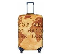 VOSERY Travel Luggage Cover - Not All Those Who Wander Are Lost2 Washable Suitcase Covers Protector Fits 18-32 Inch Luggage, Black, S
