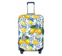 VOSERY Travel Luggage Cover - Sicilian lemons yellow Moroccan style Washable Suitcase Covers Protector Fits 18-32 Inch Luggage, Black, S