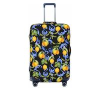 VOSERY Travel Luggage Cover - Yellow lemons sicilian style Washable Suitcase Covers Protector Fits 18-32 Inch Luggage, Black, XL
