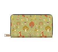 VOSERY Wallet Women, Leather Bifold Multi Card Wallet, Cute Deer Hedgehog Tree Mushroom Women's Wallets, Long Purse