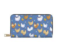 VOSERY Wallet Women, Leather Bifold Multi Card Wallet, Cute Rooster Chicken Eggs Women's Wallets, Long Purse