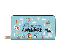 VOSERY Wallet Women, Leather Bifold Multi Card Wallet, Let's Go on an Adventure Women's Wallets, Long Purse