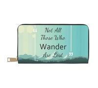 VOSERY Wallet Women, Leather Bifold Multi Card Wallet, Not All Those Who Wander Are Lost1 Women's Long Purse Wallets