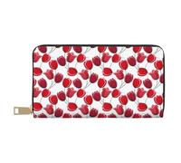 VOSERY Wallet Women, Leather Bifold Multi Card Wallet, Tulips Flowers Red Rose Women's Wallets, Long Purse