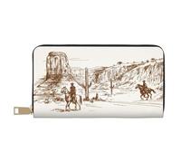 VOSERY Wallet Women, Leather Bifold Multi Card Wallet, Western Desert Cowboys Women's Wallets, Long Purse