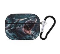 VOSERY Wave Chain Shark Compatible with Airpods Pro Case - Cute Case Compatible with Airpods Pro 2 Case, PC Case Compatible with Airpods Pro 2nd Generation Case with Keychain