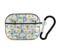 VOSERY White Daisy Compatible with Airpods Pro Case - Cute Case Compatible with Airpods Pro 2 Case, PC Case Compatible with Airpods Pro 2nd Generation Case with Keychain