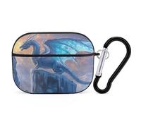 VOSERY Winter Ice Mountain White Dragon Compatible with Airpods Pro Case - Cute Case Compatible with Airpods Pro 2 Case, PC Case Compatible with Airpods Pro 2nd Generation Case with Keychain