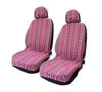Voseto All Seasons Universal Car Seat Covers Colorful Strips Dual Front Seat Car Seat Covers Car Seat Cover