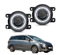 Voseto Fog Lights 30W 8000LM 12V 2in1 Function Car LED Fog Light Assembly Angel Eye DRL Daytime Running Light For Mazda MPV II (LW) 1999-2006 Fog Light Lamp(White and Blue)