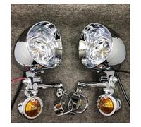 Voseto Head Light 1 Set Chrome Universal Motorcycle Spot Light Turn Signal Lamp Driving Passing Auxiliary Indicator For Touring For Suzuki Headlamp