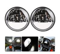 Voseto Head Light For Motorcycle Headlamp 7 Inch Chrome For LED Headlight+ 2x 4-1/2" Chrome Fog Light Passing Lamps Headlamp(A 4.5 inch)