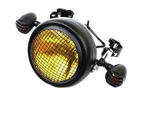 Voseto Head Light Universal 6.5 Inch Led Motorcycle DRL Headlamp Round Head Light For Cafe For Racer For Chopper For Bobber 6.5" Headlight Headlamp(One Set C)