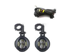 Voseto Head Light Universal Motorcycle Headlights Led Projector Lens Moto Headlamp Fog Light Motorbike Driving Lights Auxiliary Lamp Spotlights Headlamp(White and wire)
