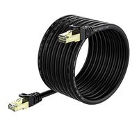 VOSGA Cat7 SFTP Shielded Ethernet Cable 30M, Pure Copper 26AWG Heavy Duty Patch Cord,10Gbps 600MHz Network Cable with Gold Plated RJ45 Connectors,Outdoor Cat 7 LAN Internet Cable 30M Black