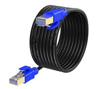 VOSGA Outdoor CAT 8 Ethernet Cable 100M/330 FT,40Gbps-SFTP-2000MHZ-CAT8 Network RJ45 Lan Shielded Internet Cable 100M Round Black