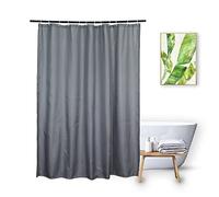 Vosign Short Shower Curtain Liner 72 x 60 Inch Fabric, Water Resistant Bathroom Shower Liners, Rust Resistant Grommets Top Weighted Bottom Machine Washable, Gray