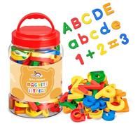 VoSinrly 78 Pieces Magnetic Letters Numbers Alphabet Fridge Magnets ABC 123 Preschool Educational Learning Plastic Colorful Toy Set Uppercase Lowercase Math Symbols for Toddlers Kids (78)