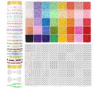 VOSO 12000pcs Friendship Bracelet Making Kit with 960pcs Letter Number Beads, 40 Colors 3mm Glass Bead, Seed Beads for Jewelry Making, DIY Craft Beads for Teen Girls Adult