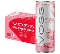 VOSS Flavoured Sparkling Water | Zero Sugar Drink | Zero Calorie | Naturally Sourced Water | 10x 330ml Multipack (Strawberry Ginger)