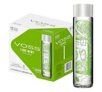 VOSS Lime Mint Flavoured Sparkling Water, Pack of 12 x 375ml VOSS Original Glass Bottles, Zero Calories, No Sugar, Naturally Sourced