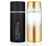 VOSS Living - Bedside Water Carafe and Glass Set, 23.6 Oz - Water Decanter Bedside with Glass - Nightstand Water Carafe and Glass - Mouthwash Carafe (Gold)