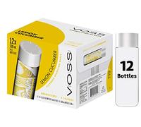 VOSS UK Water, Flavoured Sparkling Water, Lemon Cucumber, Zero Calories, No Sugar, Natural, PET Water Bottles, Bulk Pack of 12 x 330 ml