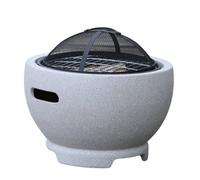 Vossmoon Blazepot Outdoor Garden Fire Pit With Stainless Steel Cooking Grill