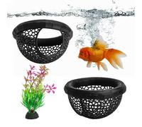 VOSSOT 2pcs Aquarium Fish Cave Decor - 3D Printed Shrimp Hiding Spot with Aquatic Plants, Safe Shelter & Resting Place for Betta Fish, Guppies, Shrimp - Natural Ornament for Nano Tanks & Aquascapes