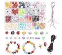 VOSSOT 350pcs Sports Beads Kit with Letter Beads Set for Bracelets Bracelets Jewellery Making Charm Kit Gifts for Adults Party Birthday etc