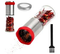 VOSSOT Chili Mill Stainless Steel with 1 Brush, 150 ml Spice Mill, Chilli Cutter for Coarse, Spice Mill, Herb Mill, Spice Cutter for Chili, Salt, Herbs, Pepper, Kitchen BBQ Gift Set