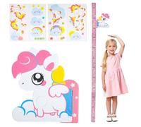 VOSSOT Height Chart Wall Sticker with Scale 65-180 cm Height Chart Height Chart 3D Movable Unicorn Altimeter for Room Baby Room Living Room