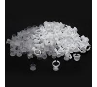 VOSSOT Pack of 100 Tattoo Ink Cups - 11 x 10 mm Plastic Paint Containers, Small Pigment Cups, Professional Tattoo Colour Caps, Quality Tattoo Accessories, Transparent for Professionals and Hobby