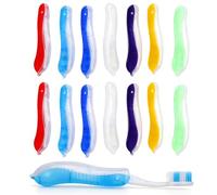 VOSSOT Pack of 14 Travel Toothbrush Foldable, Mini Folding Toothbrush Set, Portable Toothbrush To Go, Foldable Travel Toothbrush for Camping, School, Business Trip and On the Go Adults Children