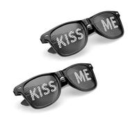 VOSSOT Set of 2 Party Glasses Motif Kiss Me Sunglasses Party Glasses Fancy Dress Party Glasses Rave Glasses Sunglasses Fancy Dress Party Glasses for Parties, Clubs, Malle and Carnival, Photo Props