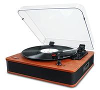 VOSTERIO Bluetooth Record Player Versatile Turntable with Speakers, LP Player with USB/TF Card Playback & Recording, FM Radio, LED Display