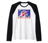 Vostok 2 Rocket Gherman Titov Soviet Space Anniversary Art Raglan Baseball Tee