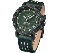 Vostok Europe Men's Nuclear Submarine Automatic Watch NH35A 30 ATM Date Set with Leather Strap, Silicone Strap and Dry Box, 571f608 - Gunmetal/Dark Green, Strap.