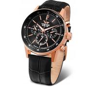 Vostok Europe Men's Watch, Limousine GAZ-14, Chronograph with Leather Strap, Rose Gold PVD Plated, Date 560B689