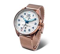 Vostok Europe Space Race Men's Automatic Watch with Milanese Strap 20 ATM Date, Rose / silver