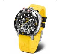 Vostok Europe Systema Periodicum Men's Quartz Chronograph Watch 20ATM K1 Mineral Glass with Interchangeable Strap, Sulfur, Strap.