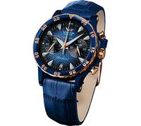 Vostok Europe VK64-515E628 Women's Analogue Quartz Watch with Leather Strap, Blue, Strap.