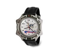 VOSTOK Komandirskie 536764 SU-37 Terminator Mechanical Watch | Luminous Hands | 20M Water Resistance | Black Leather Band B®