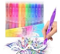 Vosyinm Erasable Gel Pens 12 Colors, 0.5mm Fine Point Retractable Pens with Thermo Erasable Ink, Smooth Writing Color Pens with Built-in Eraser for Journaling, Planner, Office Supplies