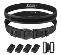 VOTAGOO GEAR Duty Belt 2'' Police Belts with Hook Lining, Nylon Tactical Belt for Law Enforcement Officers with 4 Belt Keeper, Black, M