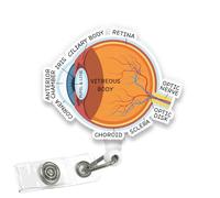 VOTANTA - Eye Anatomy Badge Reel, Funny Ophthalmology Acrylic Retractable Badge Holder with Clip, Optical Eyeball Ophthalmologist ID Holder Gifts for Ophthalmic Tech Nurse Doctor Student