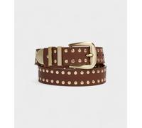 Votch Ayla Vegan Bio-Based Bamboo Western Studded belt in brown - 85 (M)
