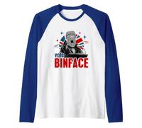 Vote for Count Bin Face in the Next UK General Election Raglan Baseball Tee