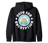 Vote For Encryption Cybersecurity IT Security Coder Privacy Zip Hoodie